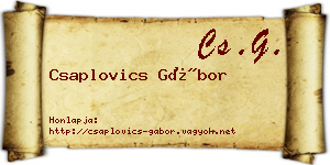 Csaplovics Gábor névjegykártya